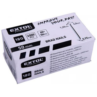 Klinec nastreľovacie, 6000ks, 50mm, 18G, typ F, hlava 2mm, 1,25x0,95mm