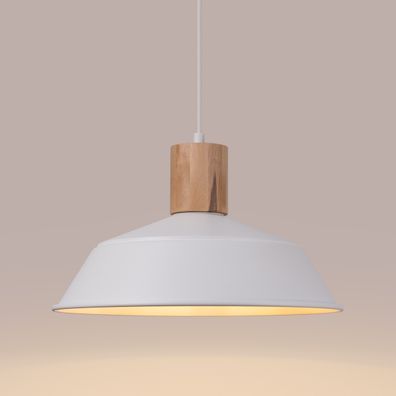 Sollux SL.1321 - Luster na lanku FANO 1xE27/15W/230V pr. 34 cm biela