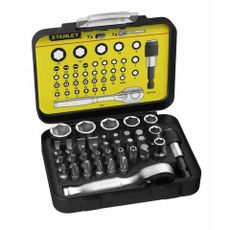 1/4" Sada bitů a hlavic s mini ráčnou Stanley - 39ks