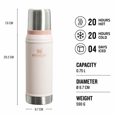 Termoska Stanley Legendary Classic 750 ml RoseQuartz, 0,75 l