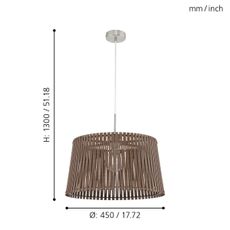 Eglo 96199 - Luster SENDERO 1xE27/60W/230V