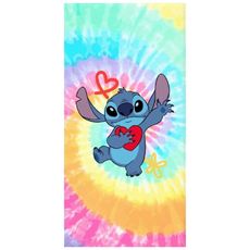 Dúhová plážová osuška Lilo & Stitch - 100% bavlna - 70 x 140 cm