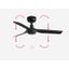 FARO 33822 - Stropný ventilátor MINI PUNT S čierna pr. 90 cm + diaľkové ovládanie