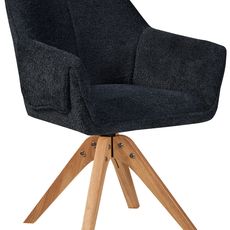 MID.YOU STOLIČKA S PODRÚČKAMI, buklé, antracitová