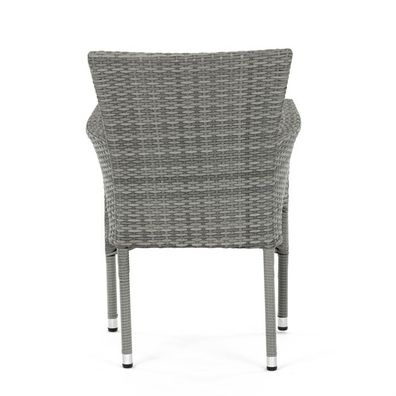 Autronic Záhradná stolička, kov, polyratan, sivá,AZC-S2118 GREY