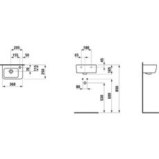 LAUFEN H8169550001061 - Závesné umývadlo PRO 36x25 cm keramika/biela