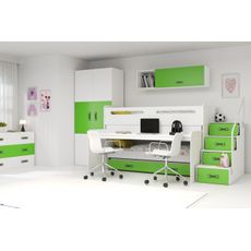 Multifunkčná poschodová posteľ MAX 1 - 200x80cm - Biely - Zelený