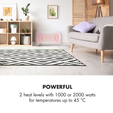 Klarstein Bornholm Smart, konvektor, 2000 W, WiFi, LED displej, časovač, IP24, biely