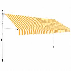 Ručne zaťahovací markíza 350 cm Dekorhome Bílá / žlutá