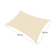 NABBI Square tieniaca plachta 400x300 cm béžová
