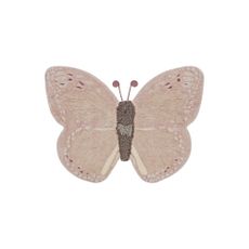 Svetloružovo-béžový prateľný ručne tkaný bavlnený detský koberec 90x120 cm Baby Butterfly – Lorena Canals
