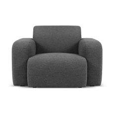Tmavosivé kreslo z textílie bouclé Molino – Micadoni Home