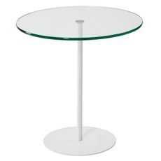 Odkladací stolík CHILL 50x50 cm biela/číra