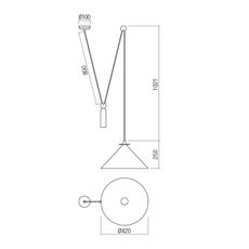 Redo 01-1546 - Luster na lanku KALIMBA 1xE27/42W/230V pr. 42 cm pavúk čierna