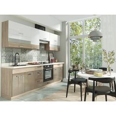 Kuchynská linka Premio 260 C plus sonoma/biela/cappuccino lesk BB
