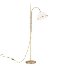Orion Stl 12-1188/1 - Stojacia lampa OLD LAMP 1xE27/40W/230V biela/mosadz