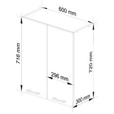 Kuchynská skrinka OLIVIA W60 H720 - biela/červený lesk