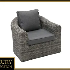 Deokork Ratanové kreslo BORNEO LUXURY (sivá)