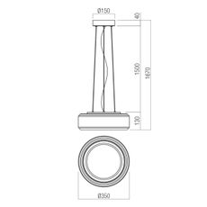Redo 01-3591 - LED Luster na lanku SOLERA LED/24W/230V pr.35 cm CRI 93 3000/4000K