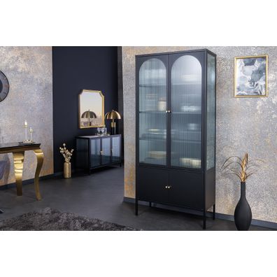 Estila Industriálna dvodverová vintrína Industria Durante v čiernej farbe 180 cm