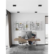 Pracovný stôl v dekore betónu s čiernou podnožou TemaHome Multi, 160 x 90 cm
