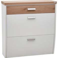 Dieter Knoll VÝKLOPNÁ SKRINKA NA TOPÁNKY, biela, farba duba, divoký dub, 92/96/31 cm