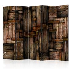 Paraván Wooden puzzle Dekorhome 225x172 cm (5-dielny)