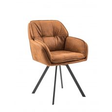 Estila Retro štýlové kreslo Odo 85cm hnedé s opierkami na ruky