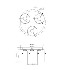 Globo 15904-3D - Stropné svietidlo TULIVAR 3xE27/40W/230V pr. 37 cm šedá