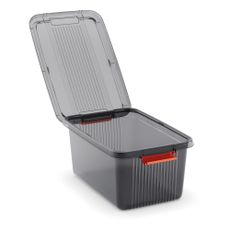 Sivý plastový úložný box s vekom 59x39x45 cm K Latch Box – KIS
