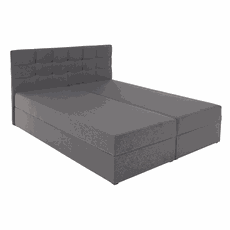 Boxspringová posteľ, 140x200, sivá látka, KAMILIA