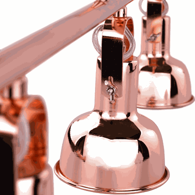 Visiaca lampa v retro štýle, kov, rose gold, AVIER TYP 4