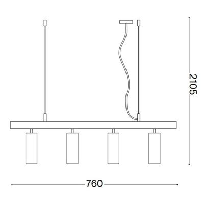 Ideal Lux - LED Luster na lanku DYNAMITE 4xGU10/7W/230V CRI 90 čierna/mosadz