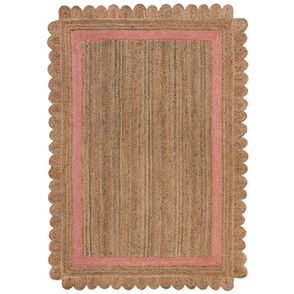 Flair Rugs koberce Kusový koberec Grace Jute Natural/Pink - 160x230 cm