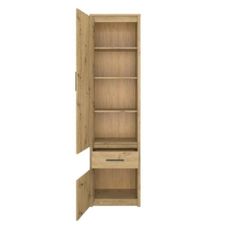 KONDELA Airon 2D1S dvojdverový regál so zásuvkou dub artisan