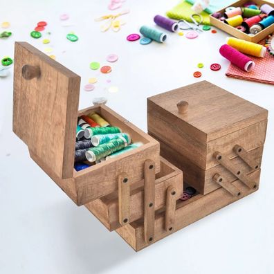 Orion Drevená kazeta na šitie Mango rozkladacia 30,5 x 20 x 21 cm