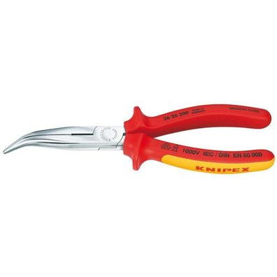 Polkruhové kliešte s čepeľami (so zobákom) 200 mm KNIPEX 26 26 200 - 1000V. Pochrómované, viackomponentné objímky VDE