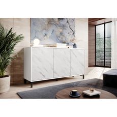 CAMA MEBLE Marmo 150 3D trojdverová komoda biela