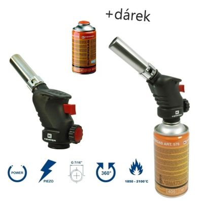 Spájkovací horák s kartušou Supergas + darček kartuše 330g