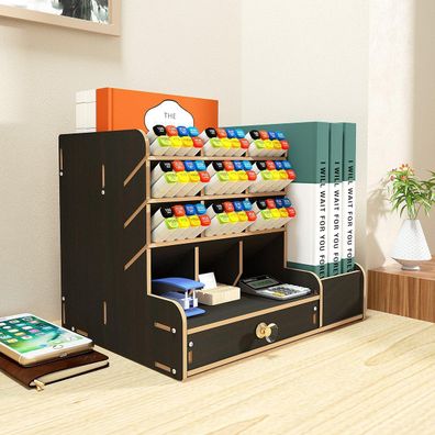 DIY organizér na písacie potreby so zásuvkou čierny 150 Čierna
