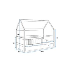Detská posteľ SMART DOMČEK 80x160 cm
