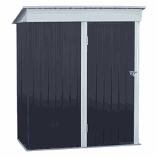 Plechový záhradný domček na náradie, antracitová/biela, 1,6x0,9 m, NELON