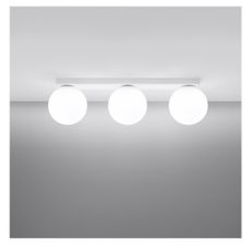 Biele stropné svietidlo so skleneným tienidlom ø 12 cm Umerta – Nice Lamps