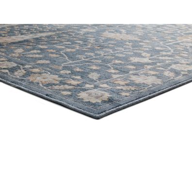 Modrý koberec z viskózy Universal Vintage Flowers, 160 x 230 cm