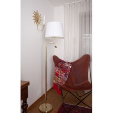 ByRydens 1988780-6509-LED Stoj. lampa ORLANDO 1xE27/5W/230V + LED/3W biela/zlatá