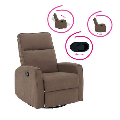 Relaxačné otočné kreslo, sivohnedá Taupe, MEKENZI