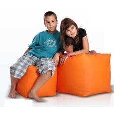 Sedací vak taburetka Cube S ekokoža TiaHome - Oranžová
