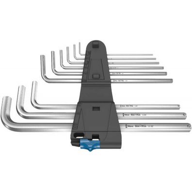 Wera 022130 Wera šesťhranné kľúče 950/9 L Hex-Plus HF 1, pochrómované s funkciou držania (9 ks)