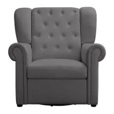 Sivé zamatové hojdacie chesterfield kreslo Lillyse – Støraa
