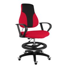 Detská rastúca stolička Neoseat KINDER — látka, čierna / červená
